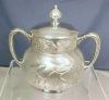 Antique PAIRPOINT Quadruple Silverplate Covered Sugar BowlBright Cut & Satin Finish