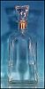 Vintage Clear Glass WHISKEY Decanter Bottle Gothic Flying Buttress Arch Shape Corked Glass Stopper (c. 1930's)