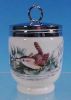 ROYAL WORCESTER Porcelain Egg Coddle Coddler BIRDS King Size / Black Backstamp A1963