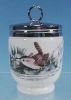 ROYAL WORCESTER Porcelain Egg Coddle Coddler BIRDS King Size / Black Backstamp A1964