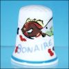 Crown Bone China Souvenir Thimble BONAIRE Hand-painted A2262