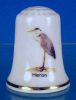 Collectible Porcelain China Thimble HERON Gold Trim A2322