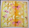 Vintage 100% Pure Silk Floral Scarf 34" X 34" 