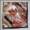 Vintage Floral, Jacquard and Gold Metallic 100% Silk Scarf ADRIENNE LANDAU STUDIO