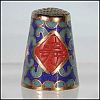 Asian Oriental Chinese Character ENAMEL CLOISONNE Collectible Sewing Thimble - Long Life, Longevity, Birthday, Luck, Good Fortune, Blessed & Happiness