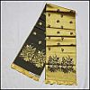 Vintage Saks 34th Street / Gimbels Long Gold Silky Floral Jacquard Scarf FRANCE A2710