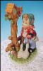 HUMMEL Like China / Porcelain Figurine of Boy, Umbrella, Geese and Bird House A713