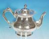 Antique ROGERS Quadruple Silver Plate Teapot with Pansy Motif