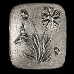 Vintage Swedish Retro TENN Pewter FLORAL Pin Brooch Signed / Sweden / Scandinavia